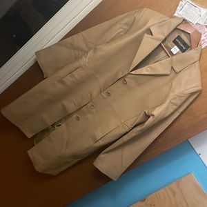 MetroStyle Tan Genuine Leather Slim Coat Unisex